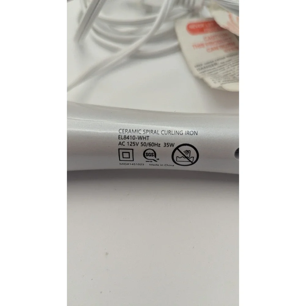 Elle Ceramic‎ Spiral Curling Iron EL8410-WHT White Gold 19mm-32mm Hair Stylist